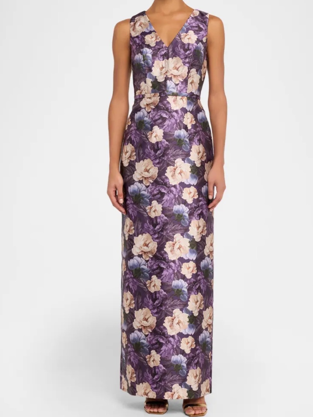 SACHIN BABI Adellyn Floral-Print Mikado Column Gown